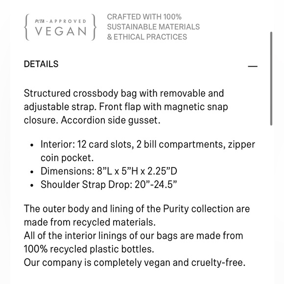 Matt + Nat Bee Vegan Crossbody bag - Picture 17 of 17